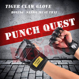 Guantes de MMA Grappling Guantes de MMA de cuero PU con estampado personalizado duradero para niños Guantes de PU Muay Thai MMA de Elegant Sports - Product Image 3