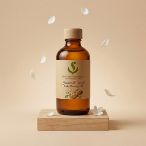 Aceite de Masaje de Sándalo y Jazmín para Nutrición Corporal, Sesiones de Spa Relajantes y Soluciones Aromáticas Premium para el Bienestar - Product Image 1