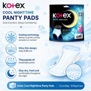 Kotex <b>Cool</b> Nighttime Panty <b>Pads</b> M-L - 2pcs/Bag | 10199 Heavy Absorbency Cooling Technology - Product Image 4