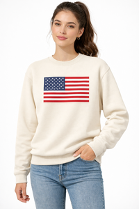 Oversized Anti-Wrinkle CVC French Terry Autumn Crewneck Lined Fleece Women's Unisex <b>Pullover</b> <b>Jumper</b> - Product Image 2