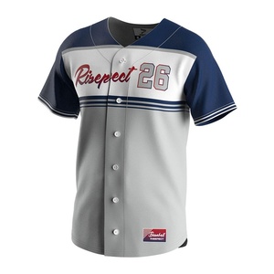 Wholesale Practice Wear Breathable Solid <b>Baseball</b> Jersey Short Front Customizable Colors Logo Digital Print 100% Polyester - Product Image 4