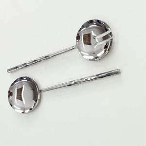 New Custom logo Design Stainless steel silver <b>spoon</b> <b>fork</b> <b>set</b> with Round half hammered design handle modern salad server <b>Set</b> - Product Image 1