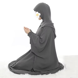 Custom Islamic Clothing Abaya Women Muslim Dress Abaya Women Casual Solid Color Robe Two-Piece Suit Hoodie Abaya Muslim Dress - Product Image 5