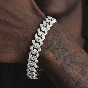 Pulsera de Eslabones Cubanos de Plata de Ley Premium con Moissanita, Cadena de Muñeca de Lujo Estilo Hip Hop, Joyería Fina y Atrevida, Regalo Unisex - Product Image 5