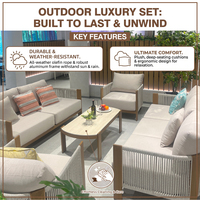 Ensemble de canapés d'extérieur imperméables pour patio et jardin, style moderne, idéal pour la plage et les cours – Collection très prisée