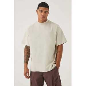 Camiseta Verde Oversize para Hombre, Manga Corta, Cuello Redondo, Casual, Color Sólido, Tejido Jersey, 100% Algodón, Antiarrugas, 280g - Product Image 4