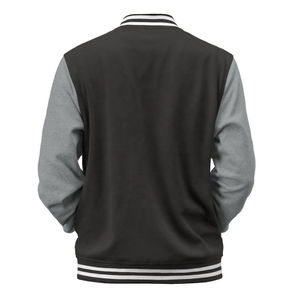 Blouson universitaire en polaire pour homme grande taille, col montant, hiver, en fausse fourrure, boutonné, imprimé, tricoté, personnalisé - Product Image 2