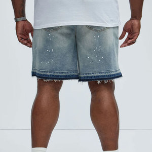 Summer New Men Fashion <b>Stretch</b> Causal Short Denim Shorts Blue Black Denim Shorts High Streetwear Fashionwear Men Denim Shorts - Product Image 2