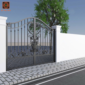 Puerta Metálica de Doble Hoja Estilo Europeo KHP, Recubierta con Polvo, Puerta Batiente Resistente para Uso Exterior en Villas - Product Image 2