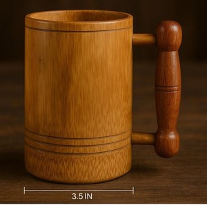 Jarra de Cerveza Artesanal Moderna de Gran Capacidad, Ecológica, de Madera Natural, Modelo TS-1184 de Timeless Craft, Exportador de Artículos de Bar Premium - Product Image 1