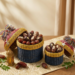 Colorful Woven <b>Seagrass</b> Decorative Gift Box Eco-friendly <b>Storage</b> <b>Basket</b> for Ramadan Eid Chocolate from Vietnam - Product Image 3