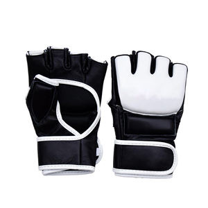 Gants de boxe d'entraînement MMA personnalisés en gros avec lacets, en cuir de vache véritable, design respirant pour adultes - Product Image 1
