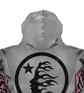 Sudadera con Capucha de Invierno Personalizada con Estampado de DTF y Pedrería, Sudadera Holgada de Moda Urbana para Hombre, 100% Algodón, Calidad Premium de Fábrica - Product Image 5