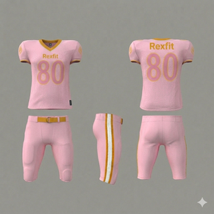 Rexfit Sports Custom American Football Kit Youth Sublimated Jersey with Elastic Fit <b>Padded</b> <b>Pants</b> Team Wear - Product Image 1