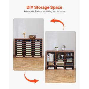 Organizzatore per Documenti in Truciolato a 27 Scomparti con Ripiani Rimovibili, Classificatore Postale per Casa o Ufficio - Product Image 5