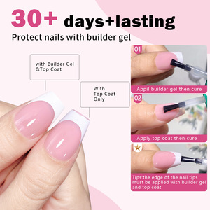 Faux ongles carrés français en amande à presser, 5 couleurs, capsules semi-finies pour nail art, personnalisables, 150 pièces, vente en gros - Product Image 5