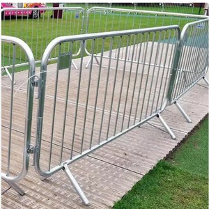 Barrera de Control de Multitudes de Acero Galvanizado de Alta Resistencia, Barrera de Seguridad Vial Portátil para Eventos, Construcción y Tráfico - Product Image 1