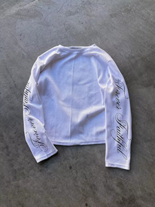 Chemises à manches longues en tricot gaufré personnalisées, t-shirts à manches longues imprimés, t-shirts à manches longues double couche - Product Image 3