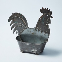 Jardinière Grand Coq en Aluminium Coulé à Patine Antique, Décoration de Jardin Style Ferme, Pot en Métal pour Patio, Hôtel, Aménagement Extérieur