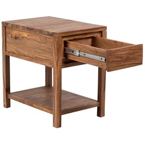 Sheesham Wood <b>Side</b> <b>Table</b> with <b>Drawer</b> - Mid-Century Modern Wholesale - Product Image 1