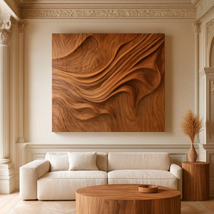 Escultura de Madera Maciza de Alta Calidad, Tallada a Mano, Arte Abstracto Ecológico, Decoración de Pared para el Hogar, Aniversario o Diwali - Product Image 5