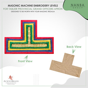Écusson de grade personnalisé brodé avec perles, multicolores, OEM/ODM, écusson thermocollant en forme de T pour la régalia maçonnique - Product Image 3