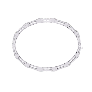 Luxury White Gold Diamond Bracelet Round Brilliant Cut Natural D Color GIA Certified Women's Wedding Jewelry - Product Image 4