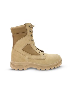 Bottes de travail tactiques pour hommes, en daim brun, hautes, pour la randonnée, bottes de sécurité pour l'extérieur, style à lacets, chaussures durables antidérapantes - Product Image 5
