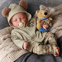 Poupées réalistes pour bébés Tero de 17 pouces, garçon endormi, nouveau-né, corps en vinyle et tissu, fournisseur en gros