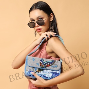 New Arrival BRAZEAL STUDIO Velvet Fashion Designer Women Single Beaded Geometric Pattern Shoulder Clutch Purse Cover Daily Life - Product Image 3