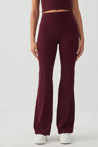 <b>High</b>-quality Women's Solid Knitted <b>High</b> Waist Fitness Yoga Running Workout Leggings - Product Image 2