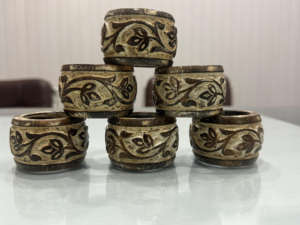 Anneaux de serviette en bois poli modernes, décoration de table élégante pour les occasions de fête, artisanat abondant, best-seller argent - Product Image 5