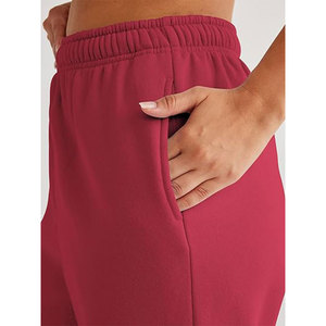 Women's High Waist <b>Pants</b> Solid Color Fleece Loose Fit Full Length Elastic Waist Casual Autumn Wear - Product Image 3
