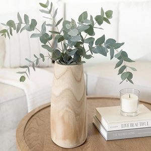 Vase à fleurs en bois style Art déco, effet marbre, minimaliste, pour table, décoration maison, mariage, fête - Product Image 3