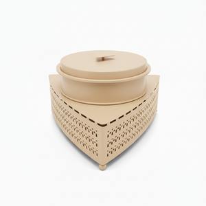 Recipiente para Calentar Comida de Acero Inoxidable con Diseño Geométrico Triangular Multicolor y Base Estampada para Buffet de Hotel y Catering - Product Image 5