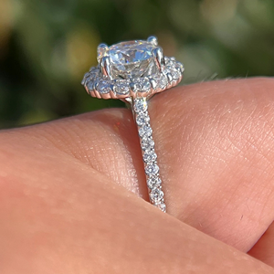 <b>Iced</b> Jewelz High Quality Lab-Grown Oval Cut Diamond Luxury Engagement Anniversary <b>Ring</b> 14K Yellow Gold IGI Certified Eternity - Product Image 3
