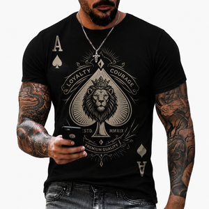 Theory <span class=keywords><strong>Xi</strong></span> Rebels Ace Of Spades <span class=keywords><strong>T</strong></span>-shirt da uomo stampata a maniche corte con scollo a O, stile street, vestibilità regolare - Product Image 1
