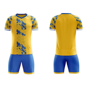 Ensemble de maillots de football personnalisés sublimés camouflage rouge et noir à pixels, uniforme de football à séchage rapide, vêtements de sport d'équipe OEM ODM - Product Image 1