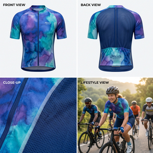 MALUZA INDUSTRIES Maillot de cyclisme professionnel OEM personnalisé pour homme, respirant, séchage rapide, antibactérien, protection UV, léger, VTT - Product Image 5