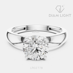 Bague solitaire en diamant de laboratoire rond certifié IGI 1,54 carat, or blanc 14 carats, couleur F+, clarté VS+, bague de fiançailles pour femme - Product Image 1