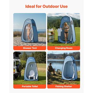 Carpa de Ducha Instantánea Portátil con Estacas y Cuerdas, Poliéster 190T, Bolsa de Transporte, Vestuario Instantáneo para Privacidad - Product Image 6