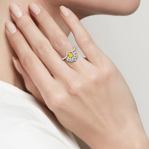 925 Argent Sterling Belle Naturelle Poire Jaune Moissanite Bague de Fiançailles Boutique de Bijoux Grossiste Maintenant au Coût D'usine - Product Image 6