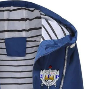 เสื้อแจ็คเก็ตกันลม Sigma Gamma Rho น้ำหนักเบา ซิปเต็มตัว เสื้อผ้ากีฬากันลมสำหรับออกกำลังกาย เสื้อแจ็คเก็ตสำหรับทีมกีฬา รับผลิตตามแบบ OEM ODM - Product Image 4