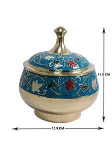 Elegant Brass Green Barni Jar Vintage Storage <b>Container</b> with Antique Finished for Kitchen Home Decor - Product Image 3