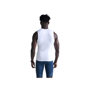 Débardeur blanc sans manches pour homme, col rond, couleur unie, respirant, tricoté, coupe décontractée, idéal pour l'entraînement - Product Image 2