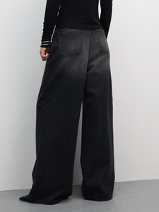 Jeans à jambes larges pour femmes grandes tailles avec broderie florale exquise et perles, denim élégant, décontracté, à porter au quotidien, détails tendance - Product Image 4