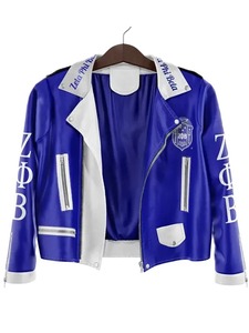 Chaqueta de Cuero Ecológica y Resistente al Viento de la Hermandad Zeta Phi Beta - Product Image 1