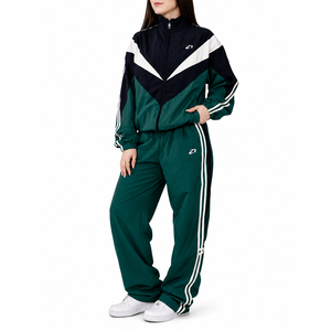 Ensemble de survêtement coupe-vent en nylon pour femme, veste athlétique pour homme et pantalon de jogging large, coupe-vent imperméable à capuche - Product Image 1