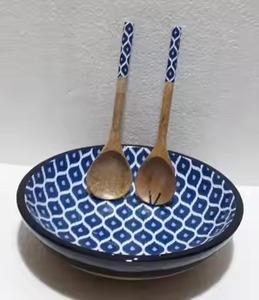 Achat direct du fabricant : bols en bois EG faits à la main et cuillères assorties, collection d'art émaillé d'Inde - Product Image 6