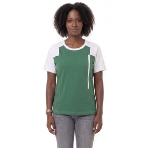 Camiseta de Maternidad de Manga Corta Verde y Blanca para Mujer, 100% Poliéster, Prenda Ligera y Transpirable para Verano - Product Image 3
